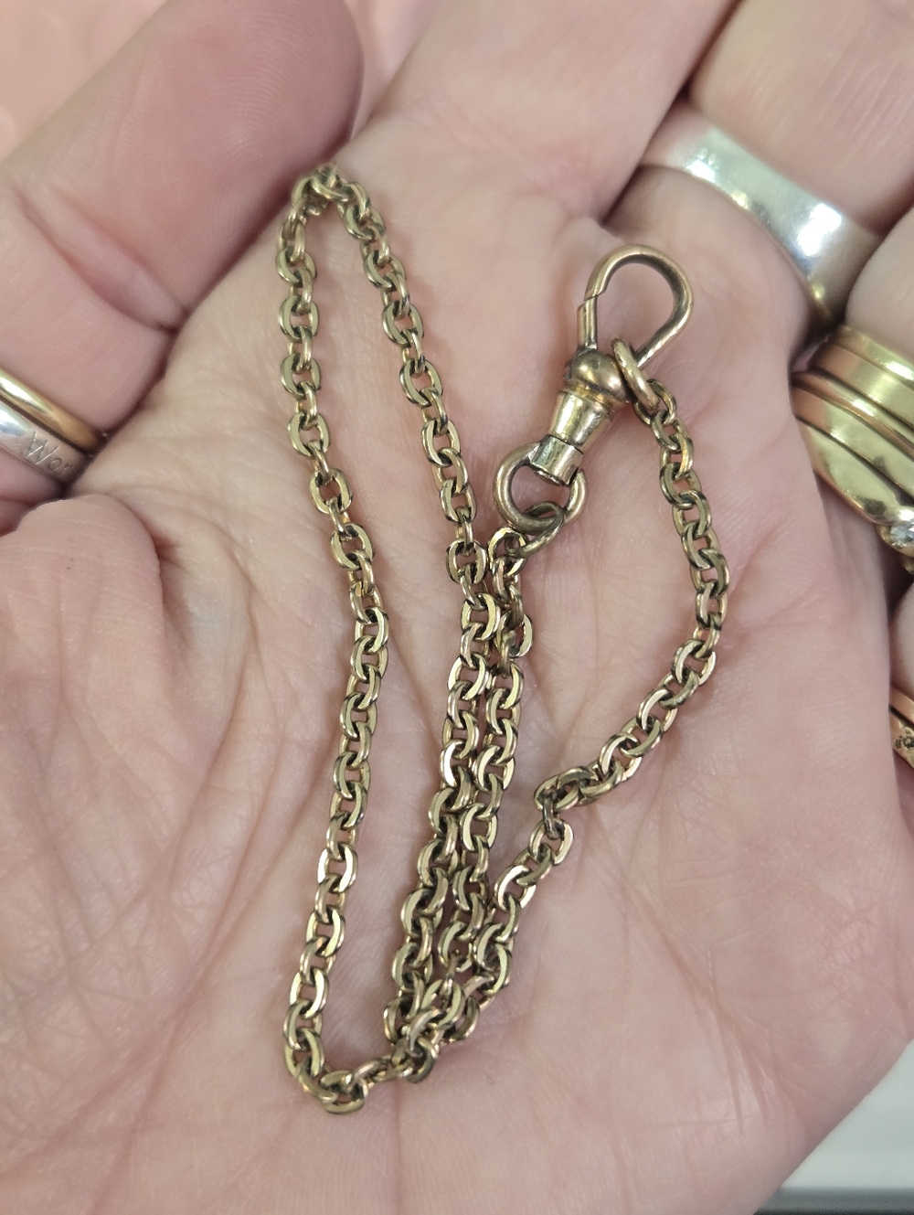 Vintage Gold Filled Link Chain Watch Fob/Neck Chain